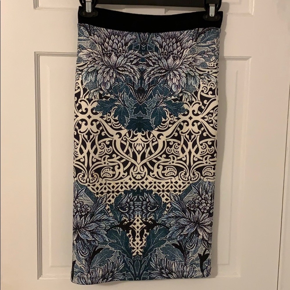 Topshop printed midi skirt